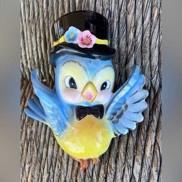 Lefton’s Blue Bird Wall Hanging Pocket